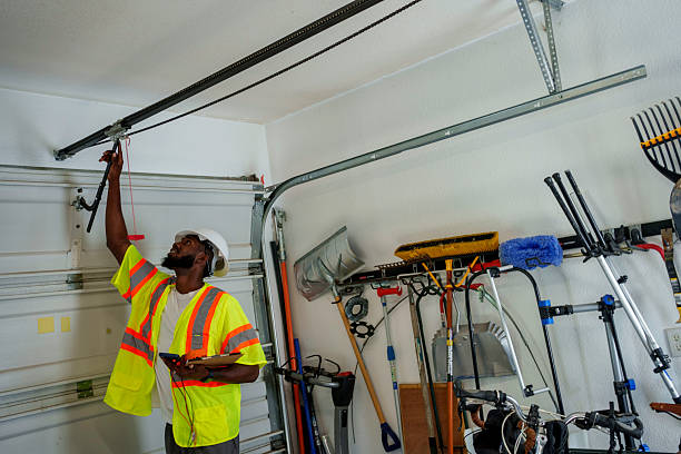 Professional Garage Door Panel Replacement technician working in Rice County County, KS